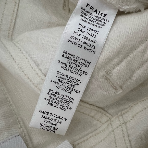 FRAME le baggy wide leg palazzo jeans in vintage white size 27 - Picture 6 of 6